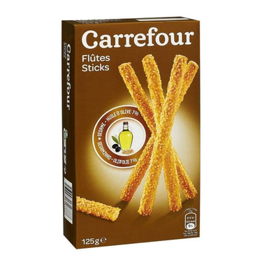 Carrefour Extra Virgin Olive Oil and Sesame Salty Snack Stick Cookies 125 g