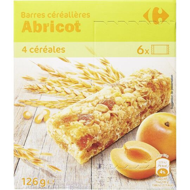 Barres de Céréales Abricot Carrefour 125 g