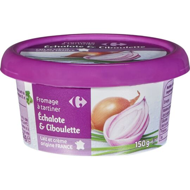Fromage à Tartiner Echalote Ciboulette Carrefour  150 g