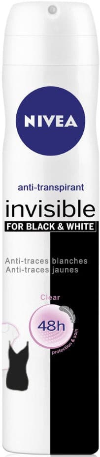 مزيل العرق رذاذ غير مرئي للملابس السوداء والبيضاء من نيفيا 200 مل