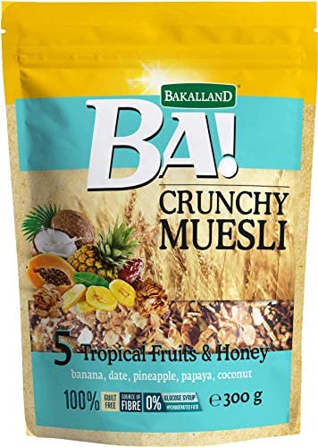 Crunshy muesli 5 tropical fruits & honey Bakaland 300g