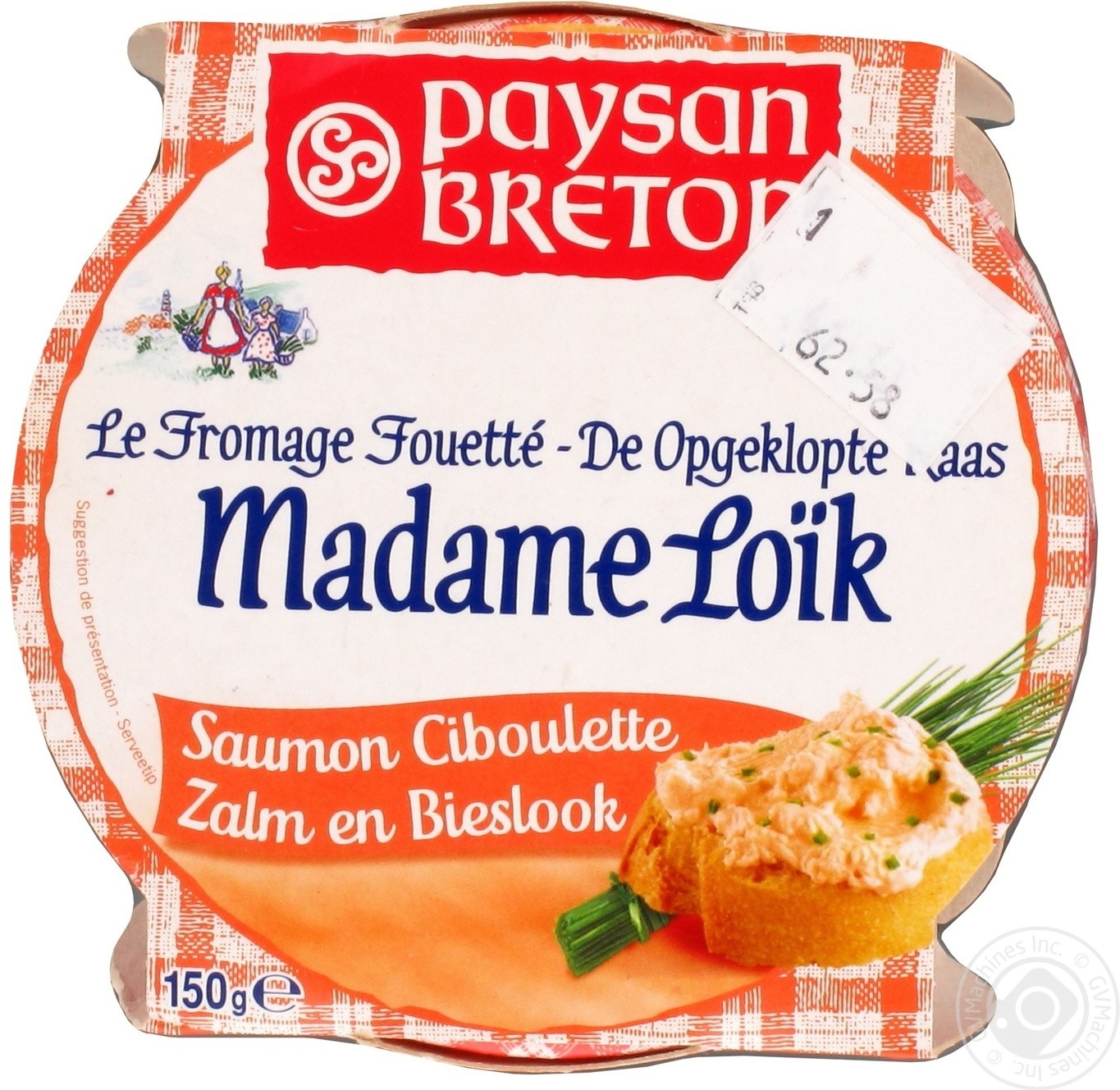 Le Fromage Fouetté Saumon Ciboulette Madame Loik Paysan Breton 150g
