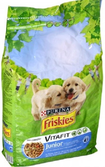 Croquettes Poulet & Lait & Légumes Purrina Friskies Chiens Junior 4kg