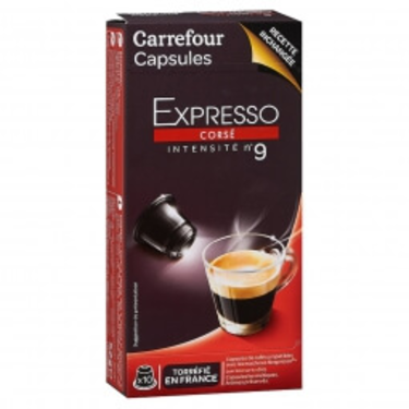10 Carrefour N9 Strong Espresso Coffee Capsules