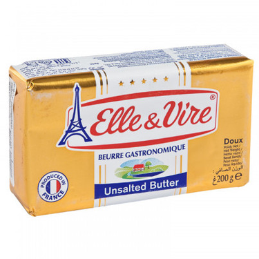 Beurre Gastronomique Doux Plaquette Elle & Vire 200 g