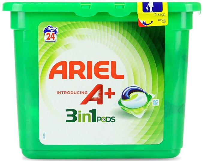 24 cápsulas de detergente para ropa Ariel 3 en 1 648g