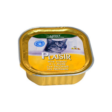 Pâté Turkey Flavor for Adult Cat Pleasure Meals 100g