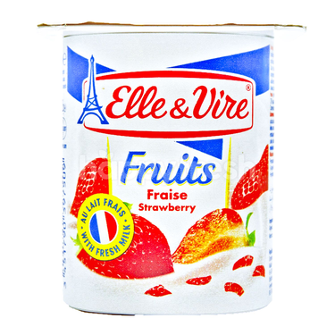 Strawberry Fruit Milk Dessert Elle &amp; Vire 125 g