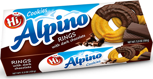 Rings Hi Alpino dark chocolate cookies 150 g