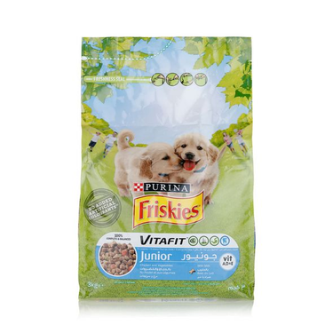 Croquettes  Poulet & Lait & Légumes Purrina Friskies Chiens Junior 3kg