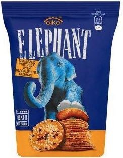 ELEPHANT SQUEEZELS bretzels AVEC MÉLANGE SÉSAME NOIR ET BLANC 80g