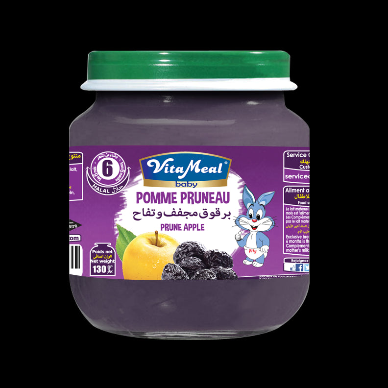 Pot Dessert Apple Prunes Without Gluten and Lactose Vitameal Baby 130g