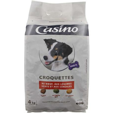 Croquettes au Bœuf, Légumes Verts et Céréales pour Chien Adulte Casino 4kg