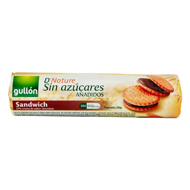 Gullon No Added Sugar 37% Dark Chocolate Wholemeal Sandwich Cookies 250 g