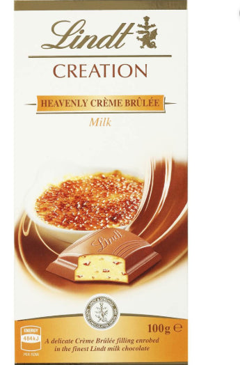 Création crème céleste brûlée au chocolat au lait Lindt 100 g