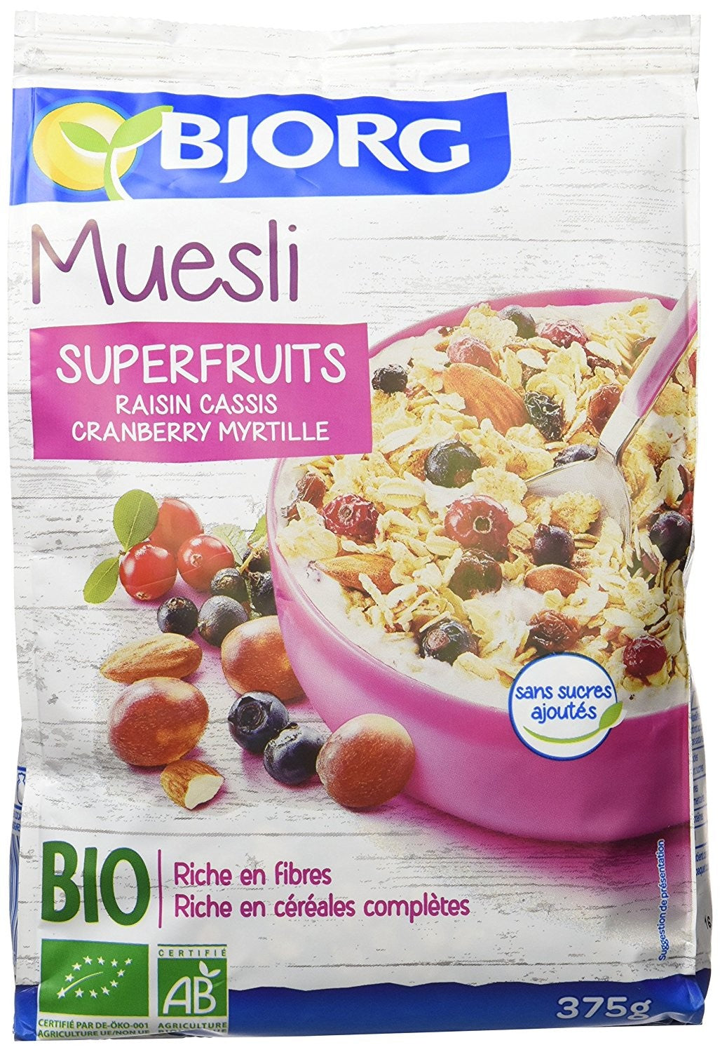 Céréales Muesli superfruits sans gluten 375g - Bjorg