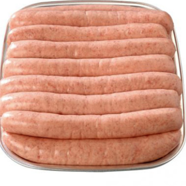 Plain chicken sausages Tray of 500 grs
