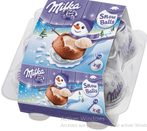 Chocolat au lait  Snow Balls  Milka 112g