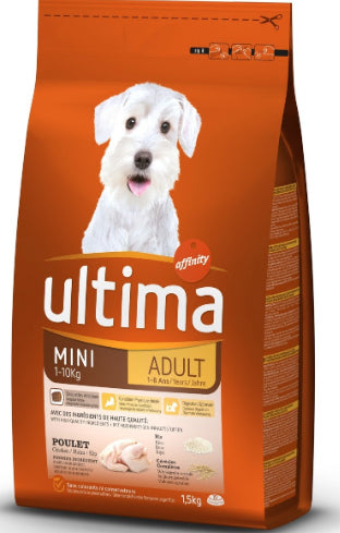 Croquettes Mini 1-10 Kg Adulte au Poulet pour Chien -Ultima  1,5 Kg