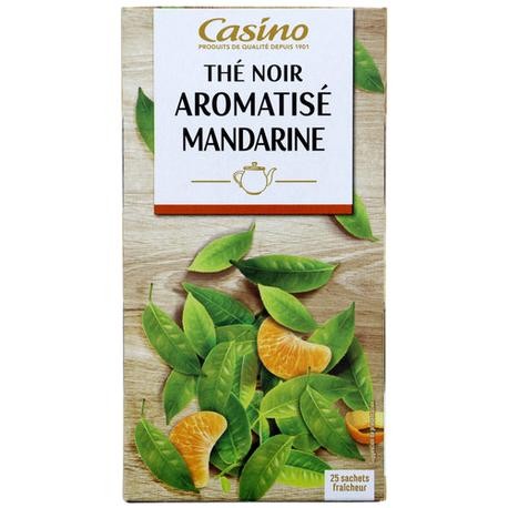 Thé Noir Aromatisé Mandarine 25 Sachets Casino 50 g