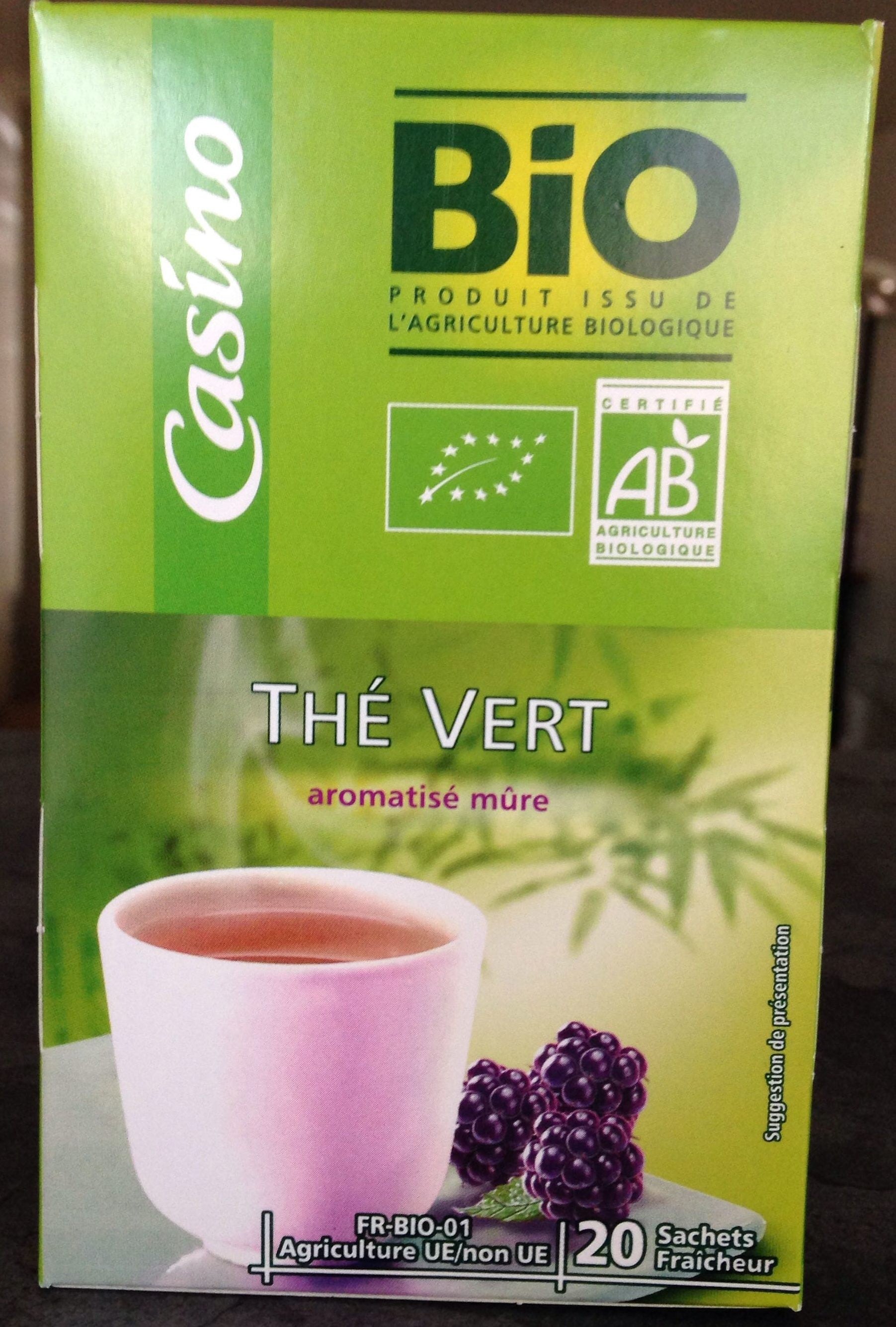 Thé Vert Aromatisé Mure Bio 20 Sachets Casino 30G