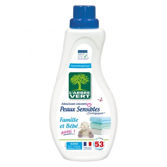 Adoucissant Concentré Peau Sensible Famille et Bébé L'Arbre vert 800 ml