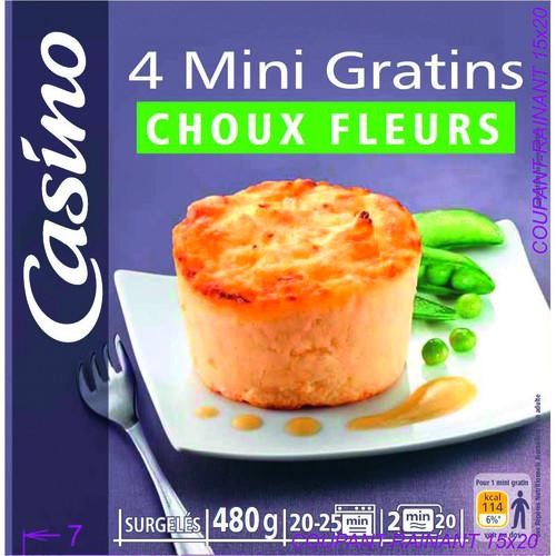 Mini gratins Choux Fleurs Casino Surgelé 480G