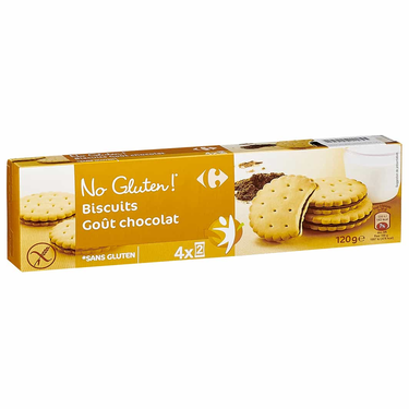 Biscuits Goût chocolat Sans Gluten Carrefour  120 g