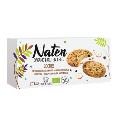 Cookies à l'Avoine Sans Gluten au Chocolat et Aux Noisettes Bio Naten 120 g