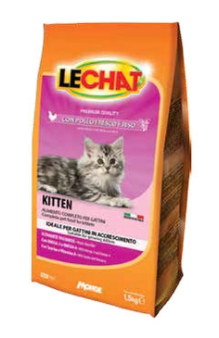 Croquettes Pour Chaton  avec Poulet Frais et Riz LECHAT 1,5 Kg