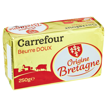 Beurre Gastronomique Doux Origine Bretagne Carrefour 250 g