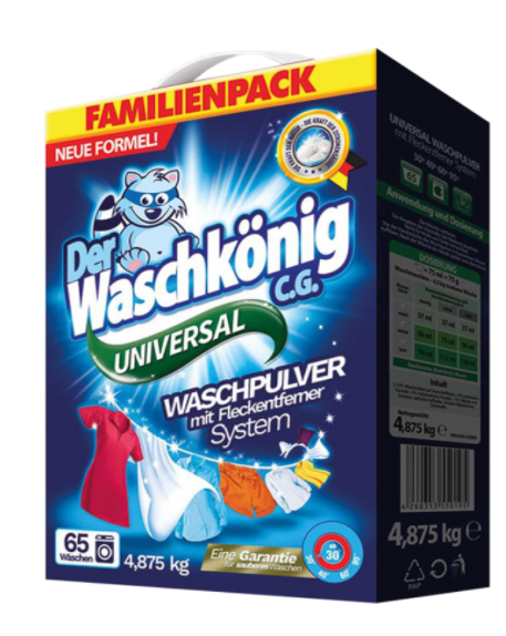 مسحوق غسيل Universal Der Waschkönig CG بوزن 4.875 كجم (65 غسلة)