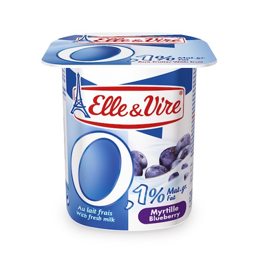 Elle &amp; Vire Blueberry 0.1% Fruit Milk Dessert 125 g