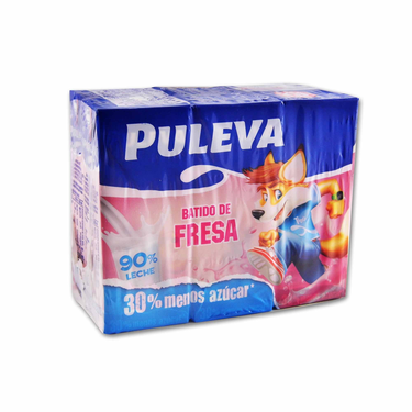 Strawberry Milkshake 90% Gluten Free Milk Puleva 6 x 200 ml