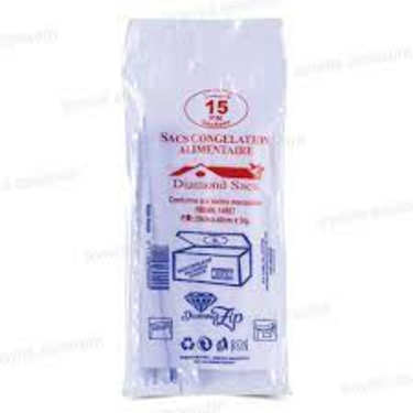 15 Freezer Bags with Incorporated Closure GM: 29cm x 40cm 5L