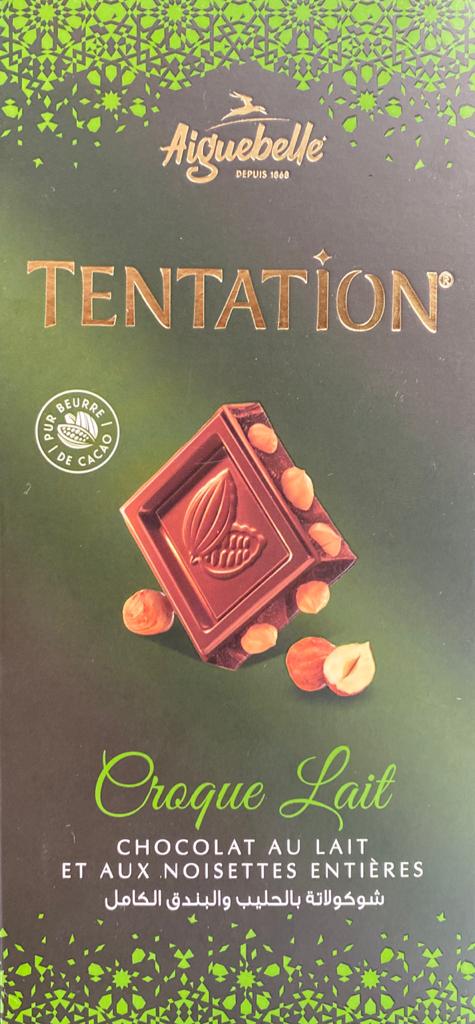 Chocolat Tentation Croque Lait  au Noisettes Entières Aiguebelle 150g