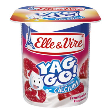 Elle &amp; Vire Yaggo Raspberry Pulp Milk Dessert 125 g