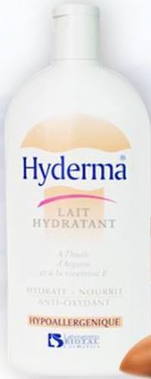 Lait Hydratant Sans Silicone et Paraben Peaux sèche et sensibles Argan et Karité Hyderma 250ml
