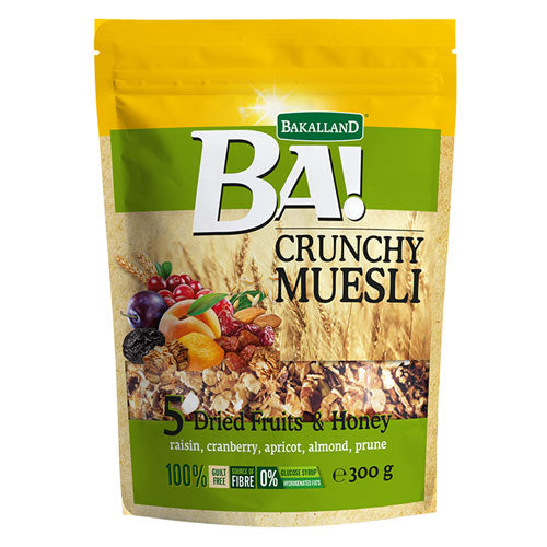 Crunshy muesli 5 dried fruits & honey Bakaland 300g