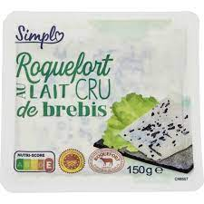 Roquefort AOP Simpl with Raw Sheep Milk Carrefour 150 g 