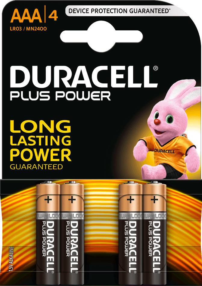 4 pilas alcalinas AAA Plus Power Duracell