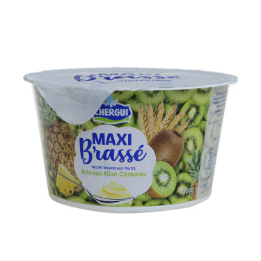 Yaourt Maxi Brassé Aux Fruits - Ananas, Kiwi Et Céréales  Chergui  200g