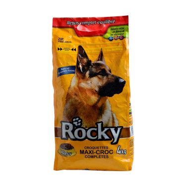 Croquettes pour chien Adulte Maxi-Croc Complètes  Rocky  4Kg