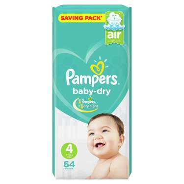 63 Baby-Dry Maxi Pampers T4 Nappies (9 - 14kg)