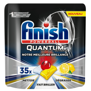 35 Dishwasher Tablets Powerball Quantum Ultimate Lemon Finish 