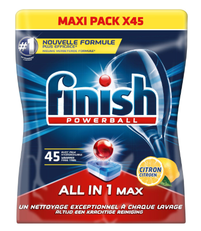 45 Multifunction Dishwasher Tablets All in 1 Finish Lemon Scent