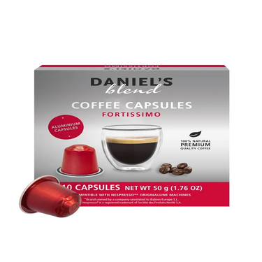 10 Compatible Coffee Capsules for Nespresso Fortissimo Intensity 14 Daniels Blend
