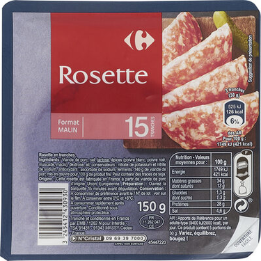 Carrefour Pork Rosette 150 g