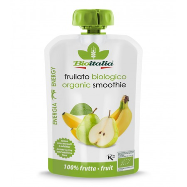 100% Organic Pear and Banana Compote Smoothie BIOITALIA 120