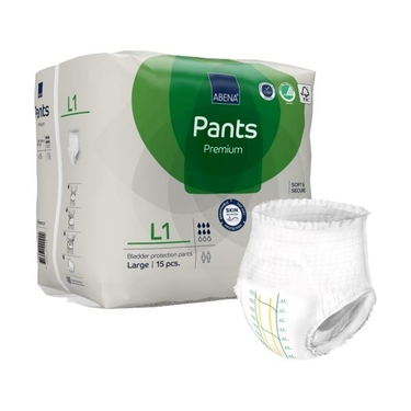 15 Adult Diapers Abena Premium Size L1 (100 - 140 cm)
